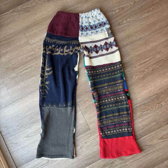 Colorful Patchwork RCYCLD Knit Pieced Pant from American Recycled Clothing - Picture 3 of 9